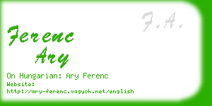 ferenc ary business card